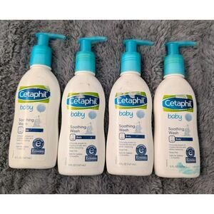 Lot Of 4 Cetaphil Baby Soothing Wash-Body Soap Free 5 FL. Oz. NEW